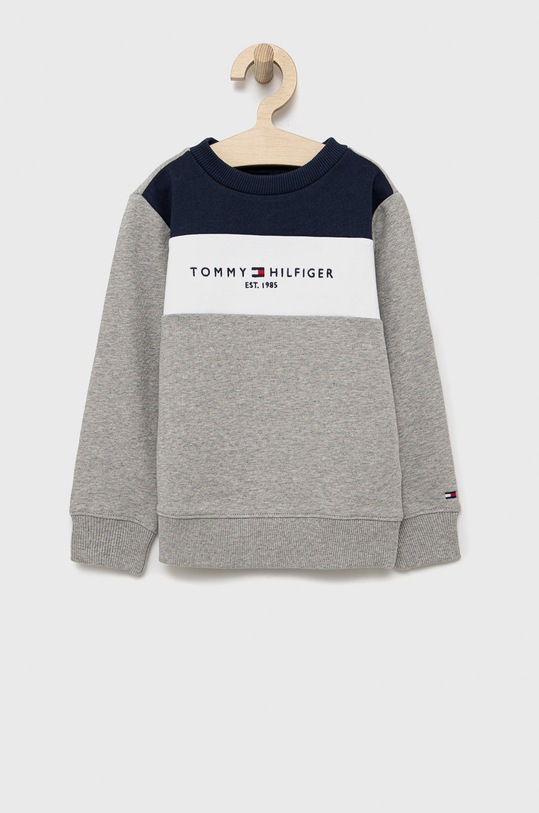 Tommy Hilfiger bluza bawełniana dziecięca aplikacja szary KB0KB07115.PPYY