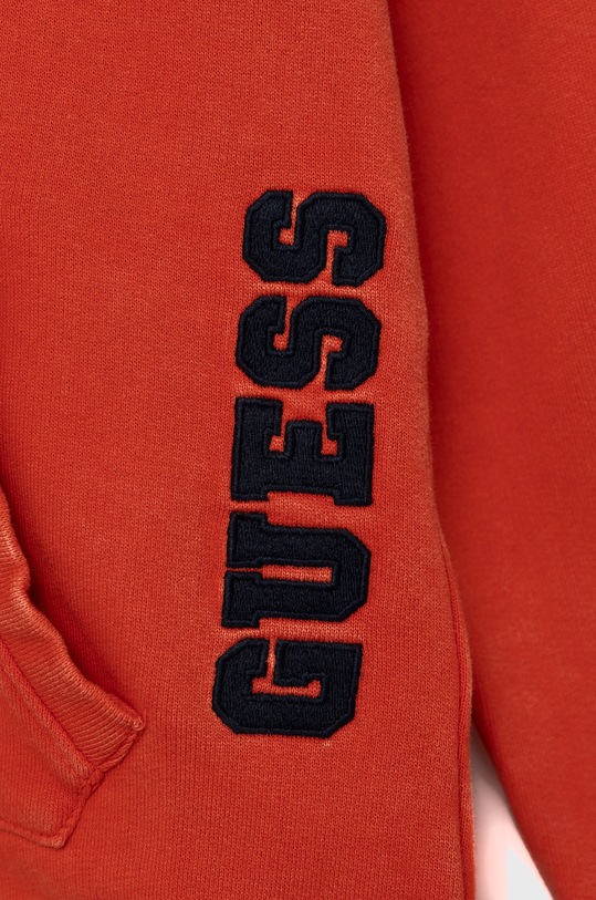 Băieți Guess - Hanorac de bumbac pentru copii L2RQ08.KAOR1 portocaliu