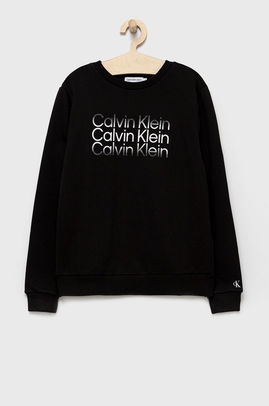 Calvin Klein Jeans bluza bawełniana dziecięca nadruk czarny IB0IB01163.PPYY