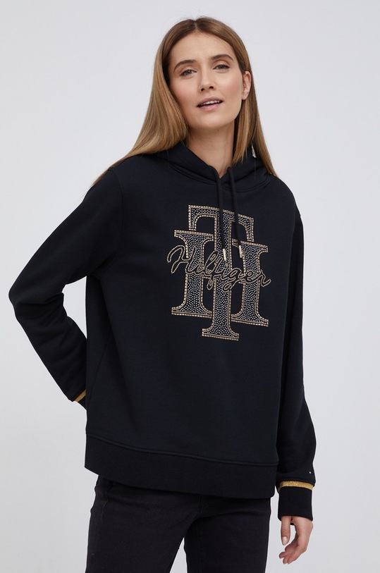 Bavlnená mikina Tommy Hilfiger bavlna čierna WW0WW32652.PPYY