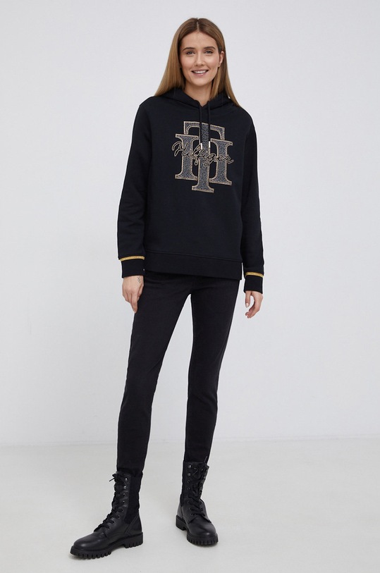 Bavlnená mikina Tommy Hilfiger WW0WW32652.PPYY čierna SS22