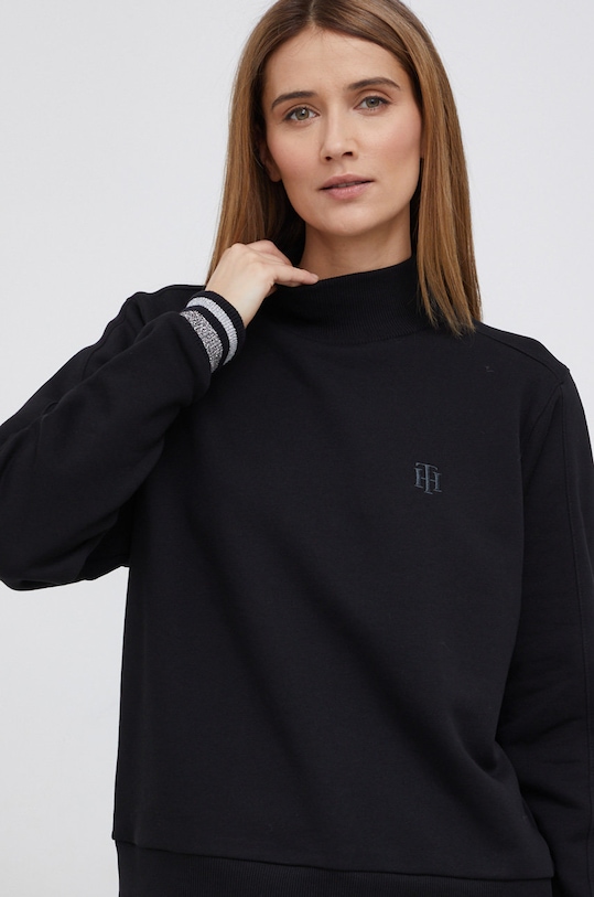 Bavlněná mikina Tommy Hilfiger bez kapuce černá WW0WW32531.PPYY