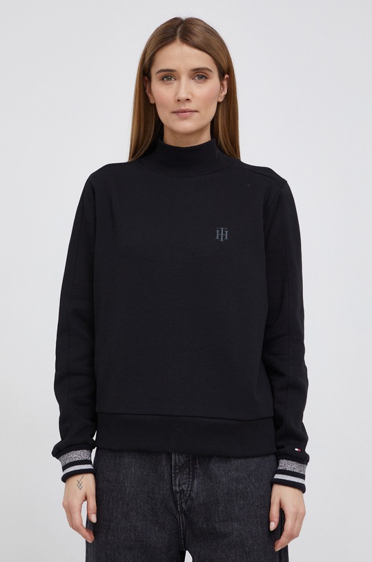 Bavlněná mikina Tommy Hilfiger černá WW0WW32531.PPYY