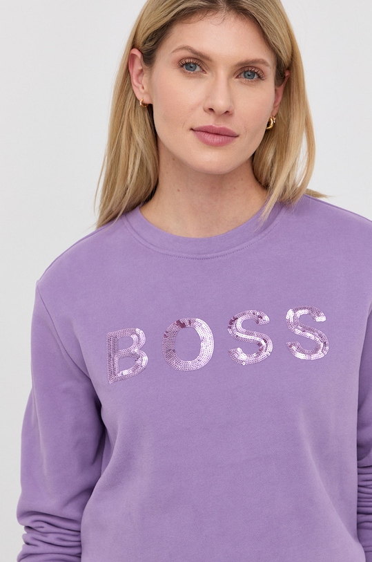 Pamučna dukserica Boss ljubičasta 50464511