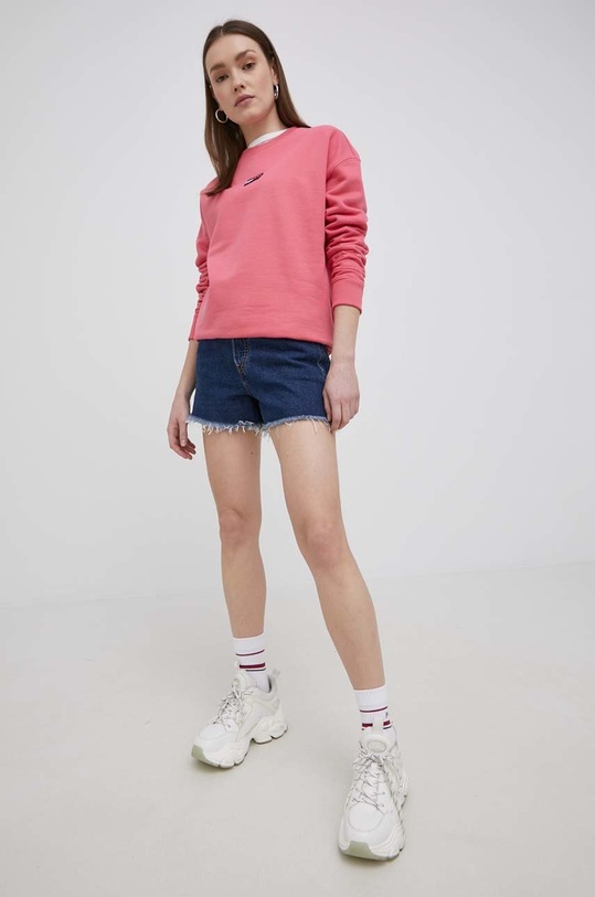Bavlnená mikina Tommy Jeans DW0DW10402.PPYY ružová SS22