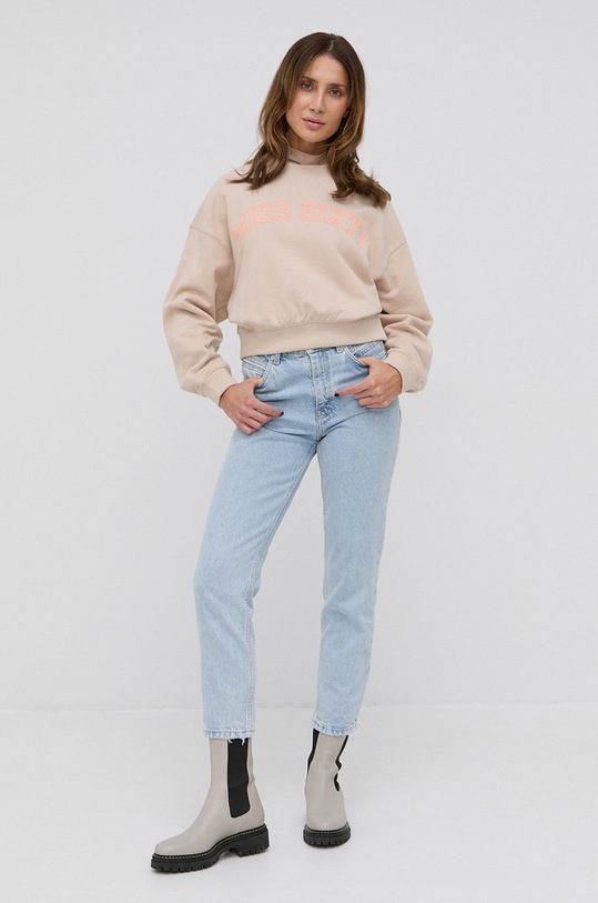 Bavlnená mikina Miss Sixty 6N4TJ4740000 béžová SS22