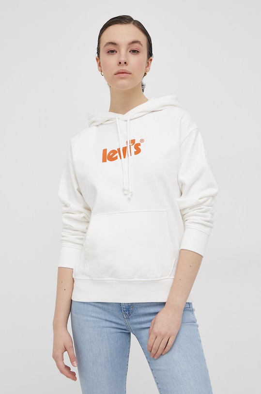 Bavlnená mikina Levi's biela 18487.0110