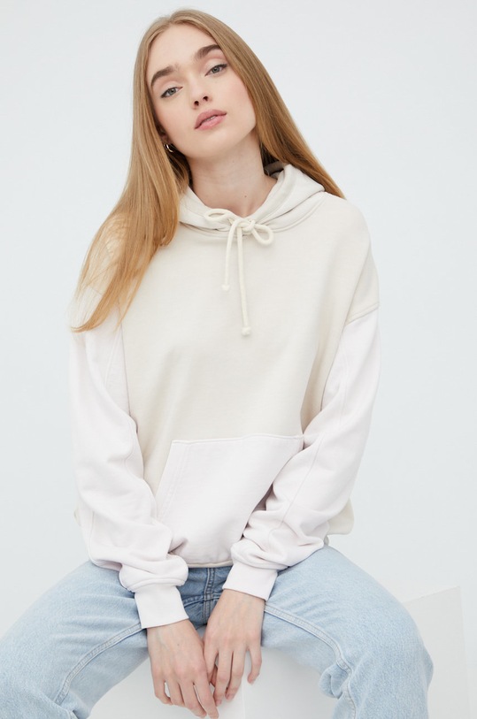 Bavlněná mikina Levi's Wltrd s kapucí béžová 86143.0006