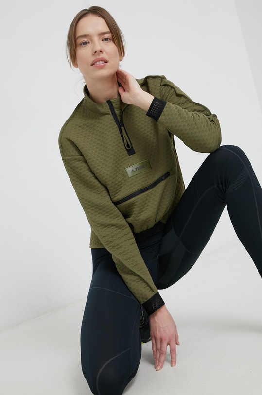 Športová mikina adidas Performance GQ4264 s elastanom zelená GQ4264