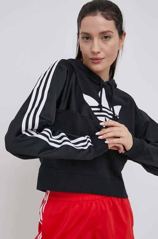 Mikina adidas Originals Adicolor s elastanom čierna HC7050