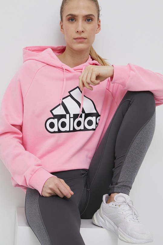 adidas bluza bawełniana HC9174 nadruk różowy HC9174