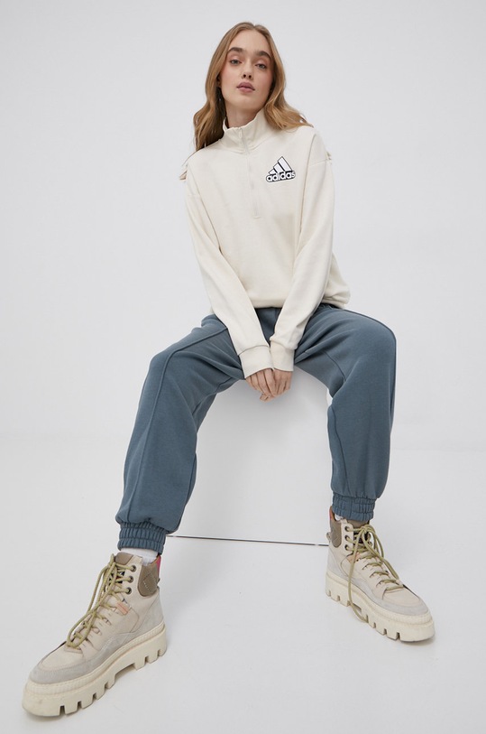 adidas bluza bawełniana HD1786 bawełna beżowy HD1786