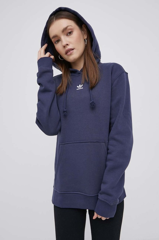 Dukserica adidas Originals bez uzorka mornarsko plava HF7506