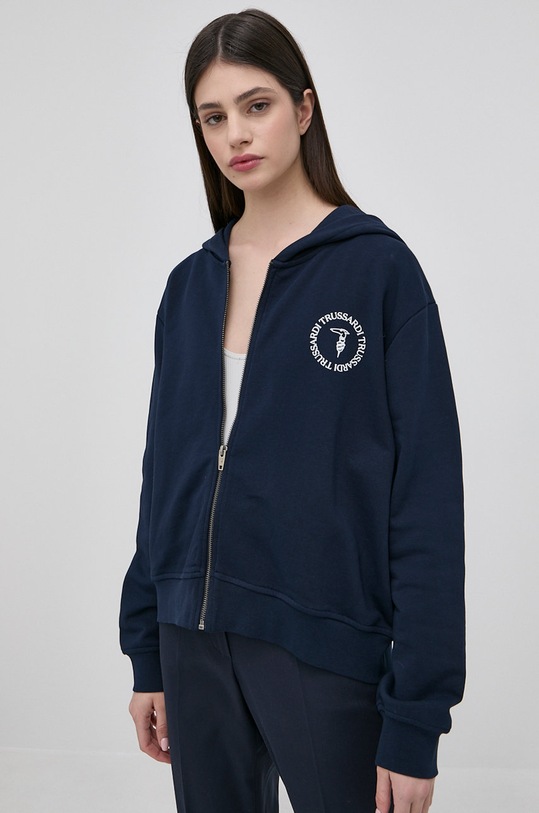 Trussardi bluza bawełniana bawełna granatowy 56F00193.1T005813