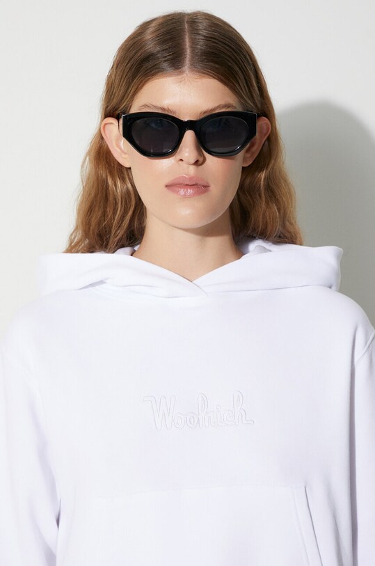Woolrich felpa in cotone LOGO CFWWSW0082FRUT3024 bianco