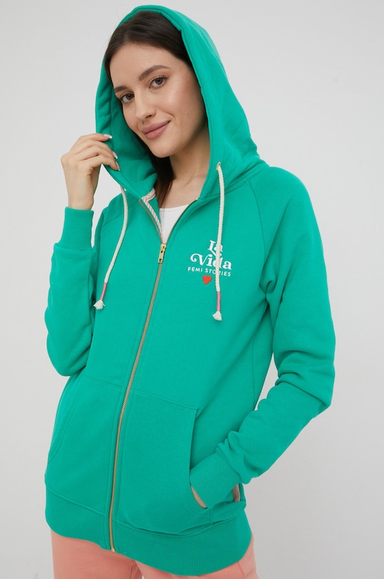 Femi Stories bluza Harun z kapturem zielony HARUN.GRN.SS22
