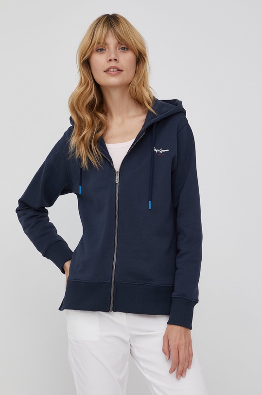 Памучен суичър Pepe Jeans Calista Zipper памук тъмносин PL581191.594