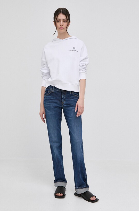 Bavlněná mikina Chiara Ferragni 72CBIT18 bílá SS22