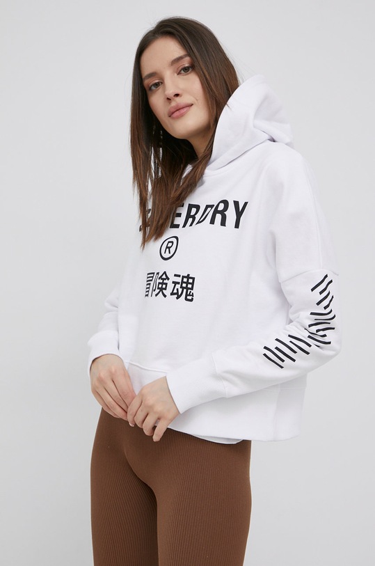 Bavlnená mikina Superdry bavlna biela W2011398A.01C