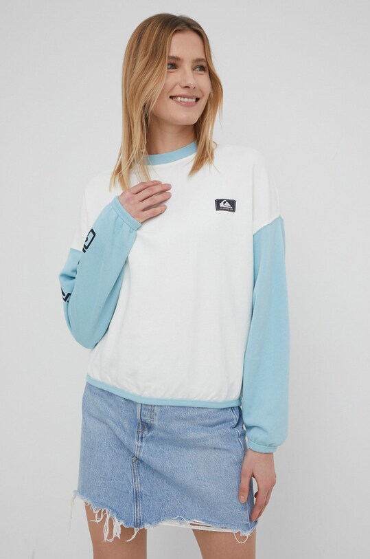 Quiksilver bluza bawełniana biały EQWFT03079