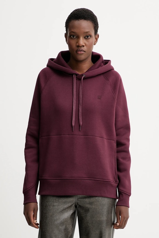 Μπλούζα G-Star Raw με κουκούλα μπορντό D21255.C235