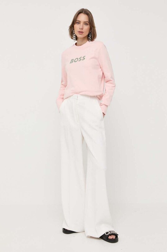 BOSS bluza bawełniana 50468357 różowy AA00