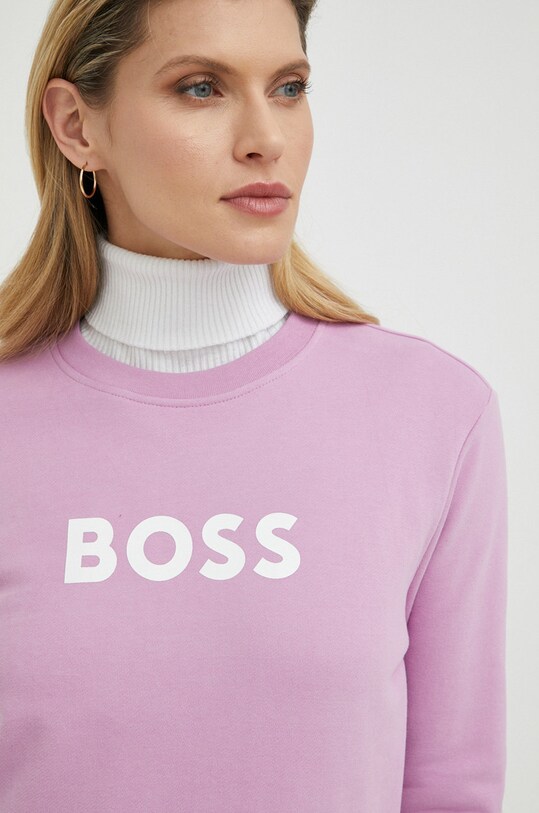 BOSS bluza bawełniana różowy 50468357