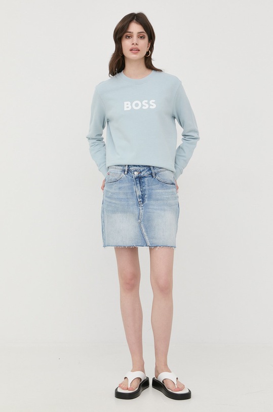 BOSS bluza bawełniana 50468357 nadruk niebieski 50468357
