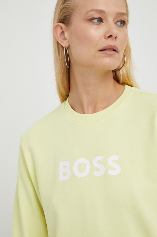 BOSS bluza bawełniana zielony 50468357