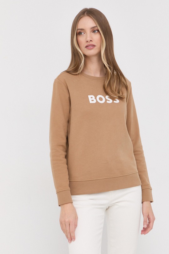 BOSS hanorac de bumbac print bej 50468357