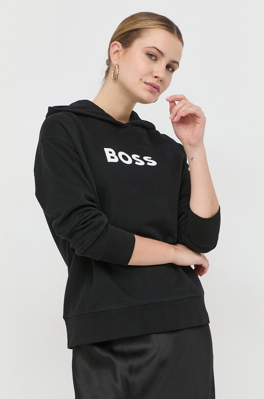 Хлопковая кофта BOSS 50468367 чёрный AW22