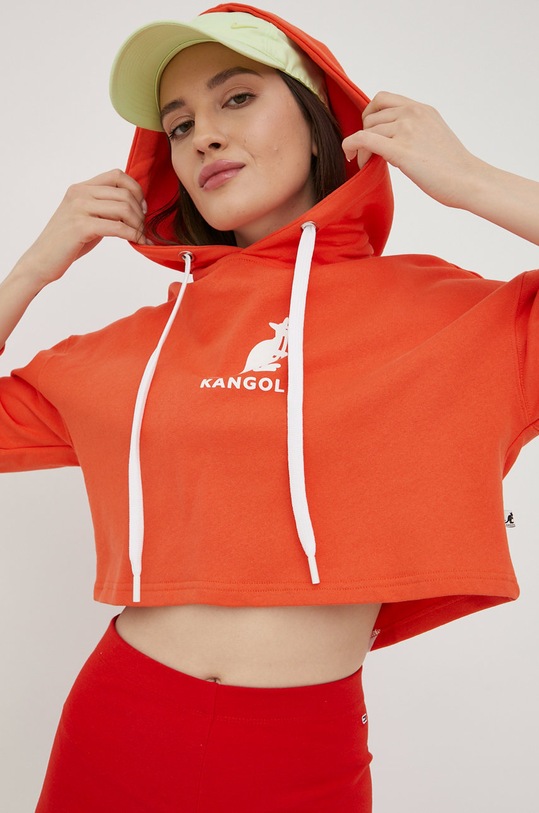 Kangol bluza bawełniana nadruk pomarańczowy KLEW008