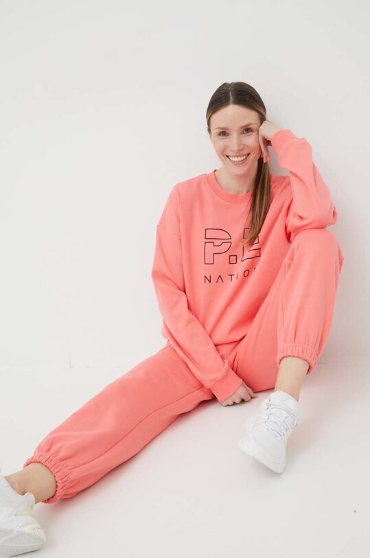 P.E Nation hanorac de bumbac print roz 22PE1F247
