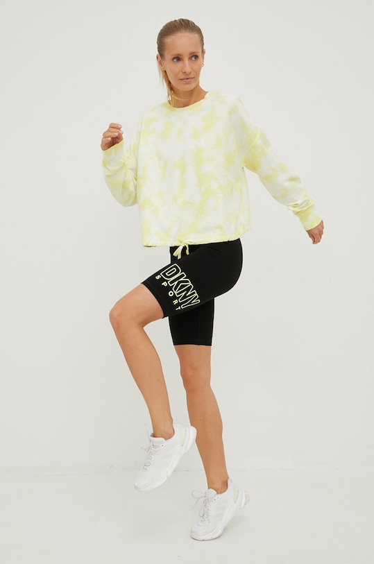Bavlnená mikina Dkny DP2T8831 žltá SS22