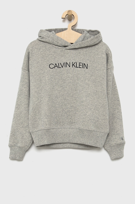 Detská bavlnená mikina Calvin Klein Jeans bavlna sivá IG0IG01323.PPYY