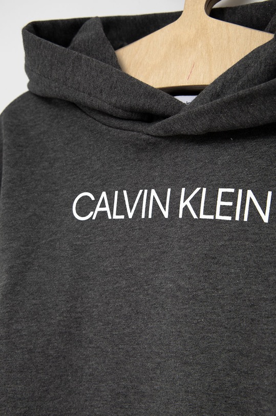 Момиче Детски памучен суичър Calvin Klein Jeans IG0IG01323.PPYY сив