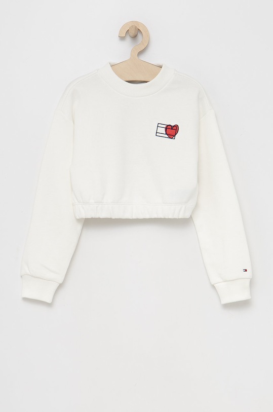 Tommy Hilfiger hanorac de bumbac pentru copii imprimeu alb KG0KG06786.PPYY