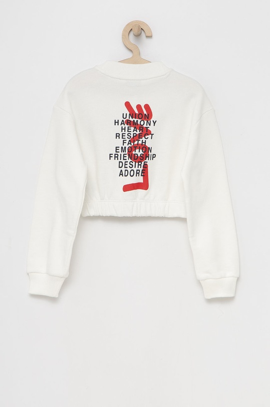 Tommy Hilfiger hanorac de bumbac pentru copii KG0KG06786.PPYY alb SS22
