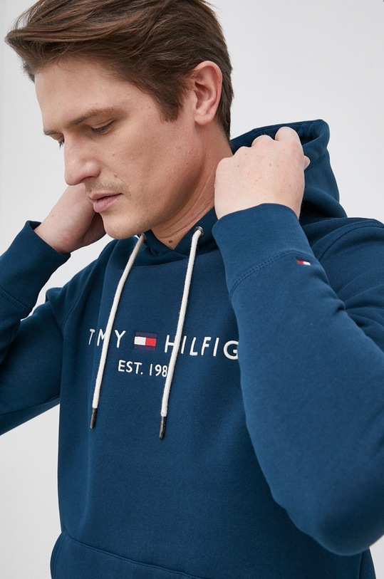 Mikina Tommy Hilfiger s kapucí tyrkysová MW0MW11599.PPYY