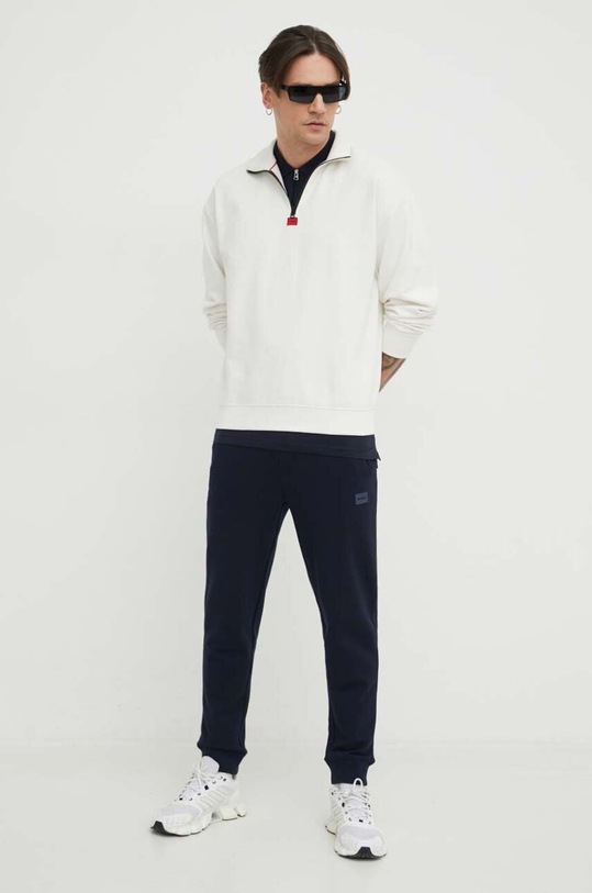 HUGO bluza bawełniana 50470121 biały AW23