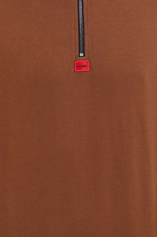 HUGO bluza bawełniana 50470121 brązowy