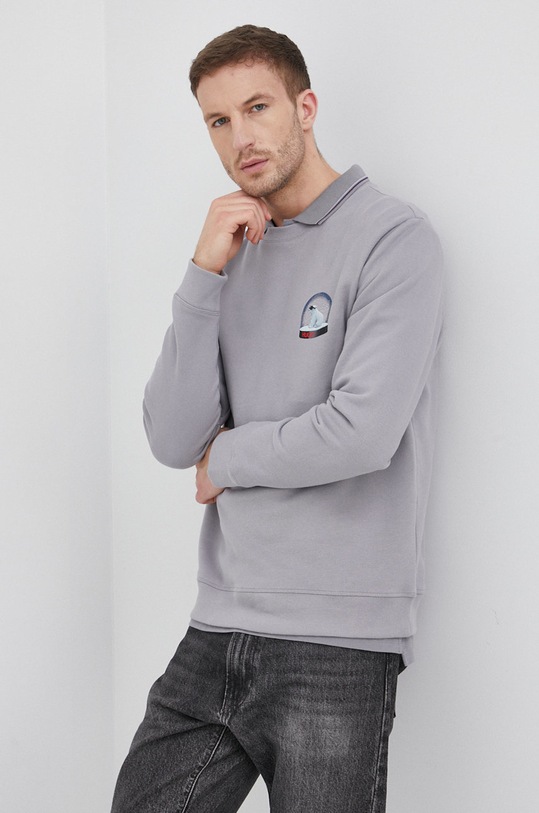 HUGO Bluza bawełniana 50463215 50463215 szary SS22