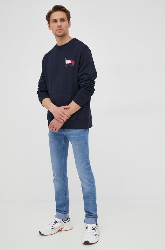 Tommy Hilfiger bluza MW0MW23887.PPYY bleumarin SS22