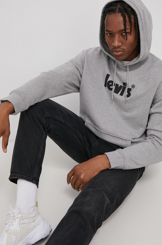 Levi's Bluza bawełniana nadruk szary 38479.0080