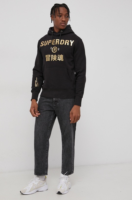 Superdry Bluza bawełniana M2011742A.02A czarny SS22
