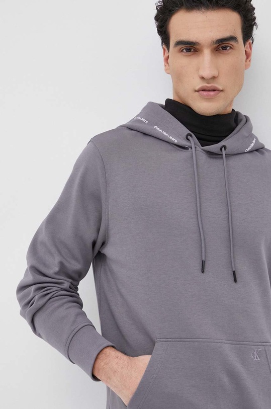 Mikina Calvin Klein Jeans s kapucňou sivá J30J319701.PPYY