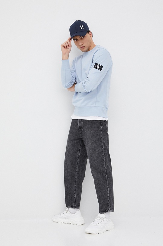 Calvin Klein Jeans bluza bawełniana J30J314035.PPYY J30J314035.PPYY niebieski SS22