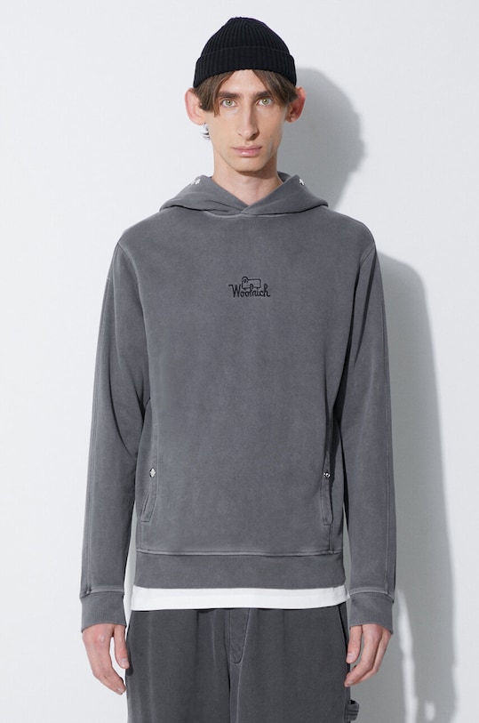 Woolrich cotton sweatshirt plain gray CFWOSW0126MRUT2915