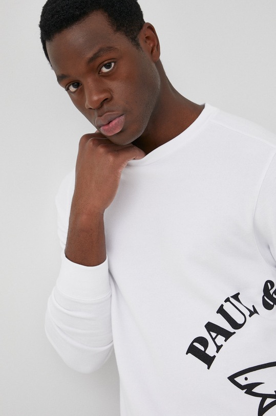 Bavlněná mikina Paul&Shark bílá 22411859