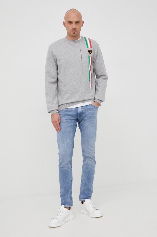 Lamborghini bluza bawełniana 72XBI017 szary SS22